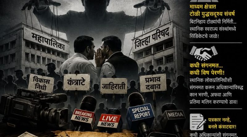 पत्रकारितेची दशा आणि दिशा : अनुभवांची मिसळ   भाग ३८   कुमार कडलग नाशिक   ………….  कार्पोरेट पत्रकारितेच्या दुकानदारीत माध्यम टोळ्यांचे युद्ध; महापालिका-जिल्हा परिषद बनल्या ‘सिंडिकेट’चे केंद्र !  …………